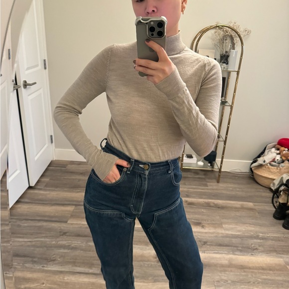 MUJI FINE KNIT WOOL MOCKNECK SWEATER - Picture 2 of 6